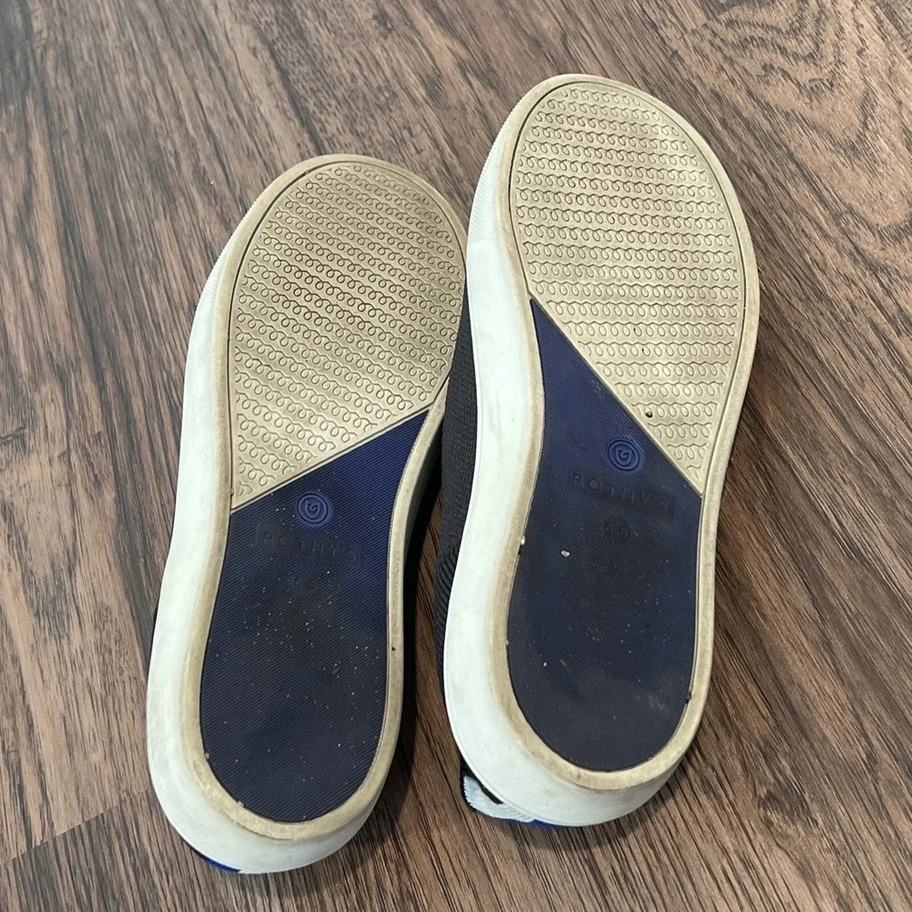 Rothy's The Classic Slip-On Sneaker Black Knit Womens Size US 6.5